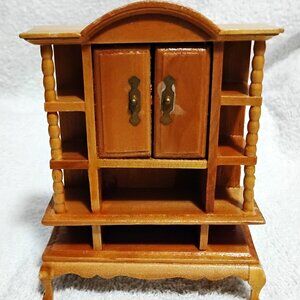 Miniature Wooden Hutch Dollhouse Cabinet Dining Furniture Scale 1:12 Style 2